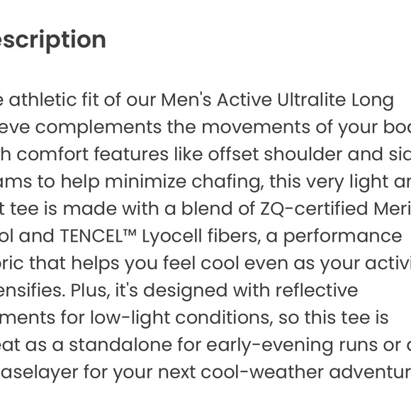 Smartwool Men's Active Ultralite Long Sleeve Active shirt Tshirt size medium NWT - Picture 8 of 8